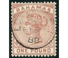 SG57. 1884 £1 Venetian-red. Exceptionally fine used with c.d.s.