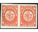 SG8. 1857 8d Scarlet-vermilion. Choice brilliant fresh mint pair