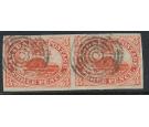 SG7. 1852 3d Scarlet-vermilion. Superb used pair...