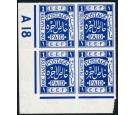 SG1a. 1918 1p Deep blue. Brilliant fresh control "A 18" block of