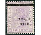 SG39a. 1893 1/2d on 1 1/2d Pale violet. 'Surcharge Inverted'. Ve