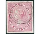 SG17. 1857 1/2d Deep rose. Brilliant fine used...