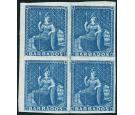 SG10. 1855 1d Deep blue. Brilliant fresh mint block...