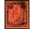 SG81. 1908 £1 Purple and black/red. Exceptionally fine used...