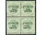 SG19. 1891 2c on 24c Green. Brilliant fine used block of four...