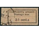 SG D15a. 1929 31c Black/orange. "cent.s" for "cents". Superb fin