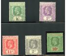 SG27-35. 1922 Set of 5. Very fine used...