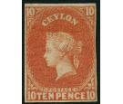 SG9. 1857 10d Dull vermilion. Superb fresh mint with excellent c