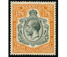 SG93b. 1932 12/6 Grey and orange 'Broken crown and scroll'. Supe