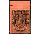 SG69. 1914 £1 Black/red. Superb fresh U/M top sheet marginal mi
