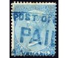 SG14. 1865 10c Blue. Superb fine used with blue postmark...