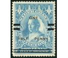 SG65. 1894 1/2d on 2 1/2d Blue. Superb fresh mint...