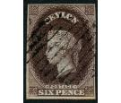 SG6b. 1857 6d Deep brown. Superb fine used...