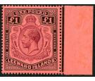 SG80b. 1928 £1 Purple and black/red. 'Broken Crown and Scroll'.