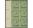 SG1a. 1916 1/2s Yellow-green. 'NAUP.U' for 'NAURU'. Superb fresh