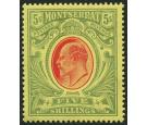 SG47. 1909 5/- Red and green/yellow. Brilliant fresh mint...