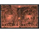 SG8ac. 1893 3a Black/bright red. 'Horizontal pair, Imperforate B