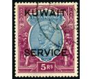 SG O25. 1929 5r Ultramarine and purple 'Official'. Brilliant fin