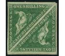 SG8b. 1859 1/- Deep dark green. Superb mint pair...