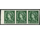 SG572lc. 1958 1 1/2d Green. Imperforate 3 sides...