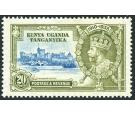 SG124f. 1935 20c Light blue and olive-green. 'Diagonal line by t