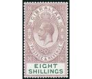 SG101. 1924 8/- Dull purple and green. Brilliant fresh U/M mint.