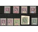 SG20-28. 1902 Set of 9. Very fine used...