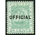 SG O12. 1877 24c Green. 'OFFICIAL'. Brilliant fresh perfectly...