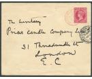 1900 1d Carmine. Postal Stationery Envelope to London...