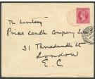 1900 1d Carmine. Postal Stationery Envelope to London...