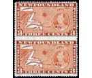 SG258ecb. 1937 3c Orange-brown 'Imperforate Between (Vertical Pa