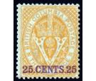 SG31. 1869 25c Yellow. Choice superb fresh mint...