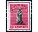 SG21a. 1868 1/- Black and rose-carmine (white paper). Long-taile
