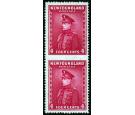 SG224bb. 1934 4c Carmine 'Imperforate Between' (vertical pair)..