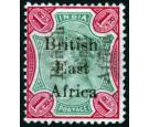 SG60d. 1896 1r Green and aniline carmine. 'Overprint Double, One