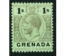 SG98dw. 1922 1/- Black on emerald back. 'Watermark Inverted'. Br