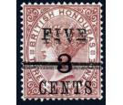 SG49b. 1891 5c on 3c on 3d Red-brown 'FIVE' and bar double. Bril