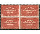 SG S7. 1932 20c Brown-red. Brilliant fresh U/M mint block of 4..