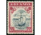 SG163c. 1943 10/- Slate-blue and bright carmine (narrow). Very f