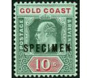 SG69s. 1907 10/- Green and red/green. Superb fresh mint...