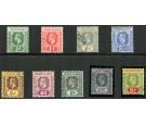 SG69-77. 1913 Set of 9. Very fine used...