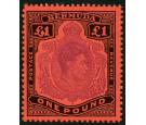 SG121da. 1951 £1 Violet and black/scarlet. 'Damaged left value