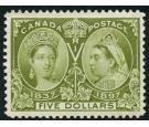 SG140. 1897 $5 Olive-green. Superb fresh well centred mint...