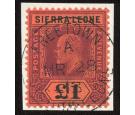 SG111. 1911 £1 Purple and black/red. Brilliant fine used on pie