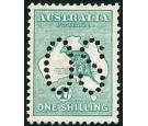 SG O10. 1913 1/- Emerald. 'O S'. Superb fresh well centred mint.