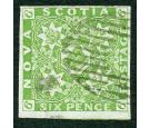 SG5. 1851 6d Yellow-green. Superb used with excellent colour and