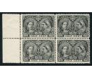 SG121. 1897 1/2c Black. U/M sheet marginal block of 4...