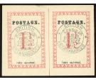 SG22. 1886 1 1/2 Rose. Superb fresh mint pair. with original cor