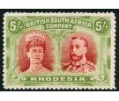 SG160a. 1910 5/- Crimson and yellow-green. Superb fresh mint...