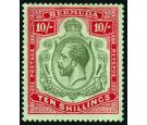 SG54c. 1922 10/- Green and red/pale bluish green. Superb fresh m